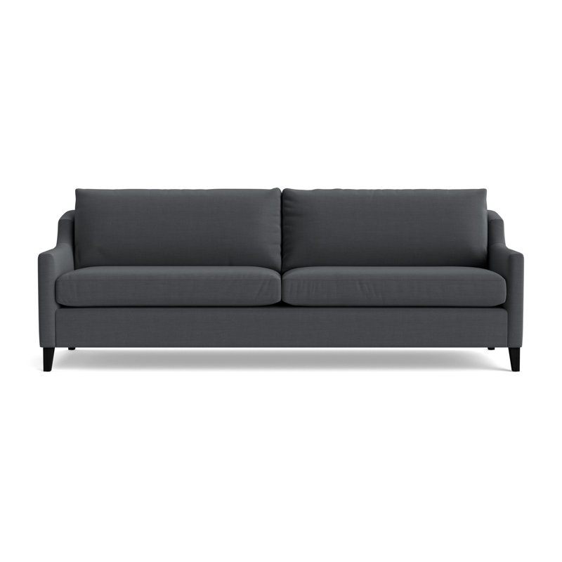 Gigi No Skirt 95 Sofa, Performance Linen - Charcoal, Black