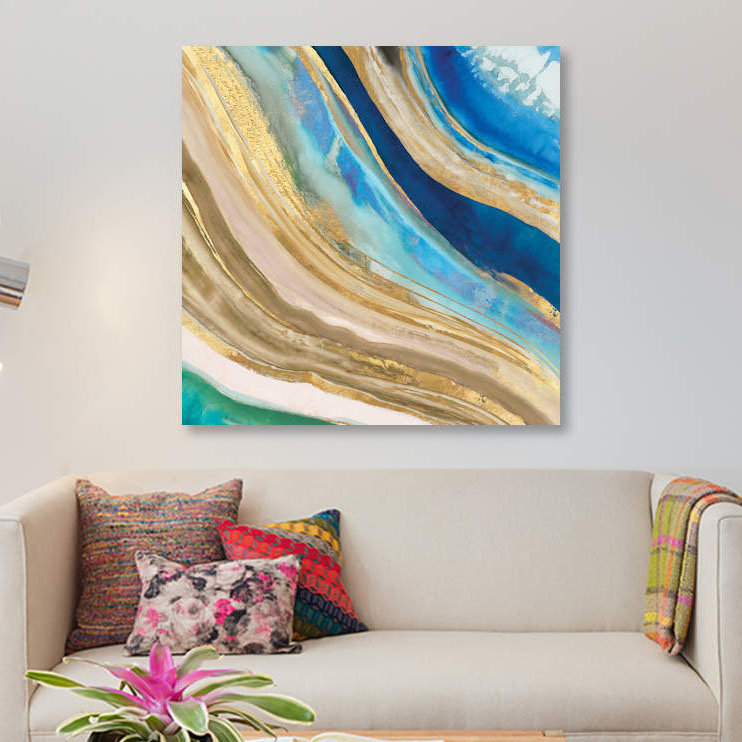 «Agate II», reproduction sur toile, H 26 po x l 26 po x P 1,5 po, Pas de tapis, Toile tendue