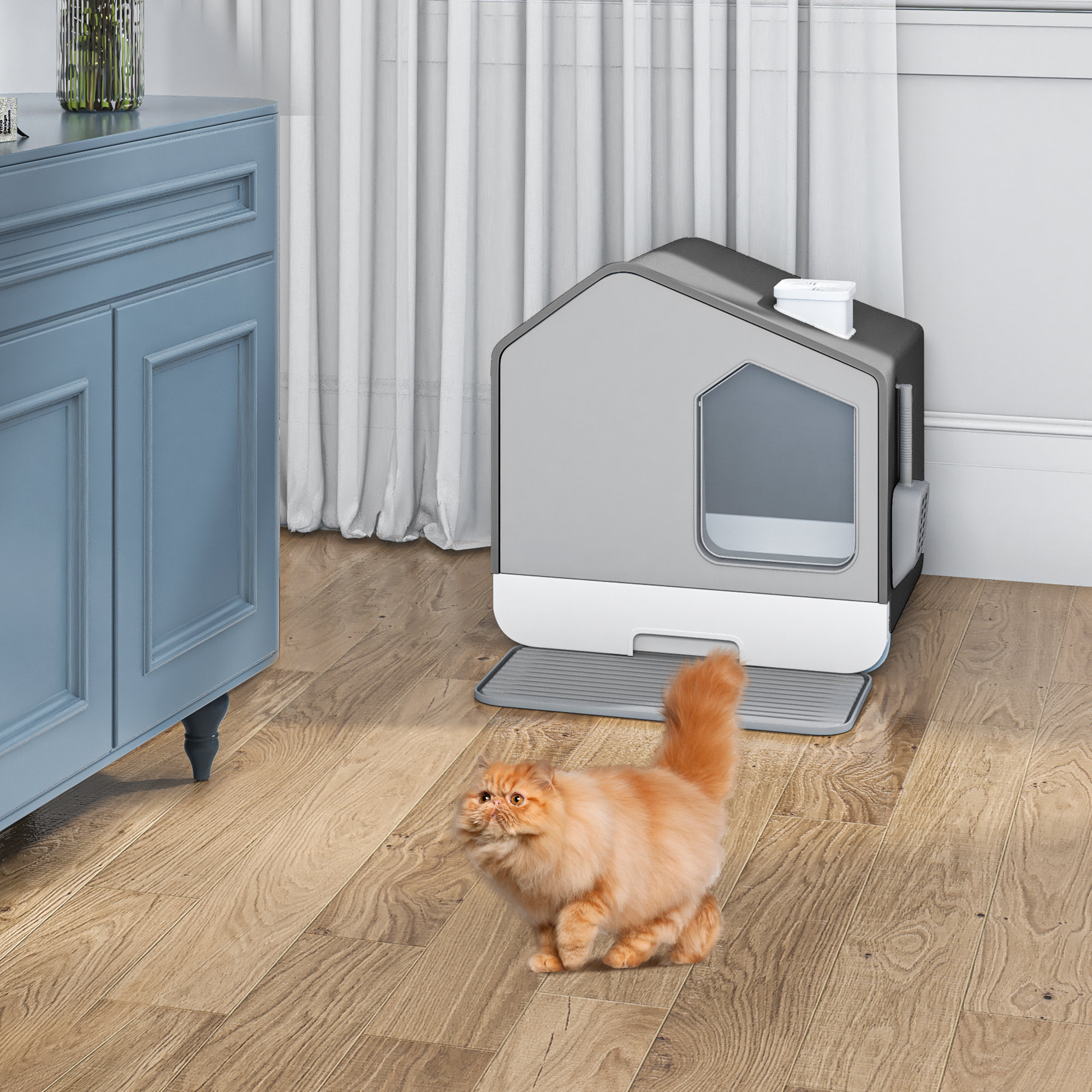 Cat litter outlet box house