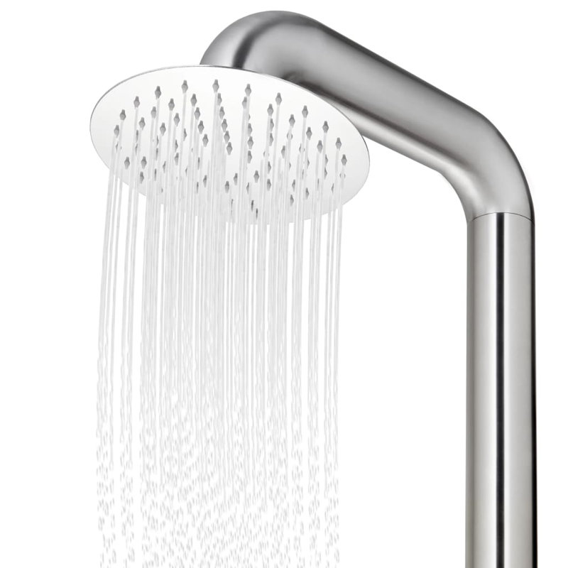 Alekzander 225cm H Steel Freestanding Outdoor Shower and Footwash Spout