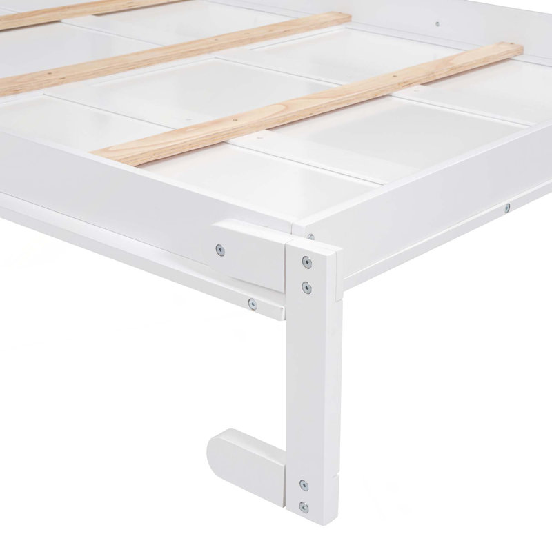 Lit escamotable mural avec tablettes Murphy, Double, Blanc
