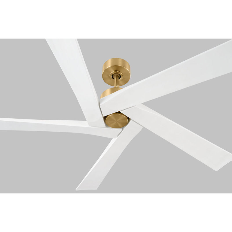 Aspen, 56" Wide, Burnished Brass with Matte White Blades