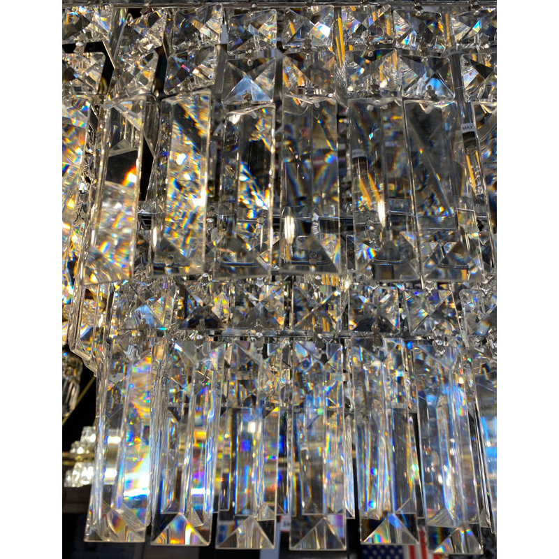 Lustre géométrique à 5 lumières Jlah, Chrome