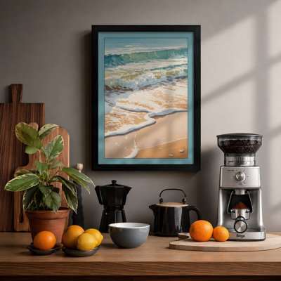 Waves at Midday Coastal - Framed Print