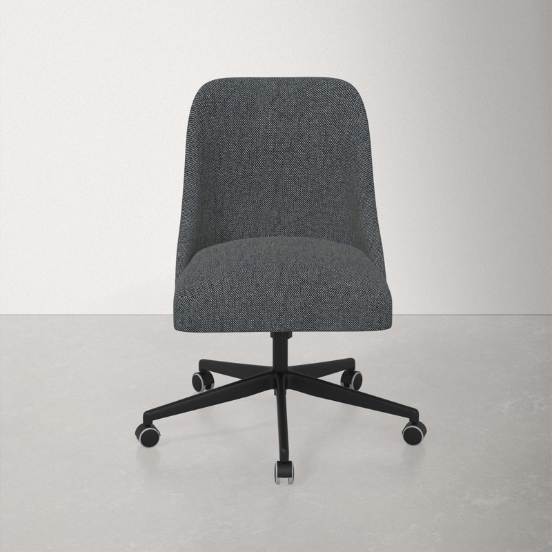 Chaise de bureau Acosta, Tweed Sustain bleu marine Milsap