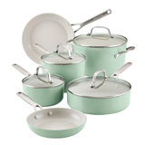 KitchenAid Hard Anodized 10pc Set-pistachio