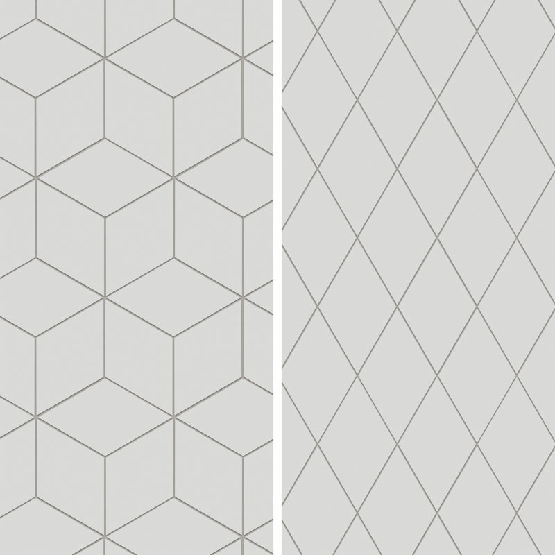 Rhombus Smooth 6" x 10" Porcelain Tile, Blanc