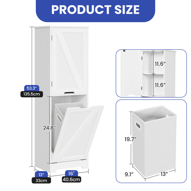 Armoire à linge autoportante Berwaldt, Blanc