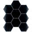 Metro Super 4" Hex Glossy Black 10" x 11-1/2" Porcelain Mosaic Tile