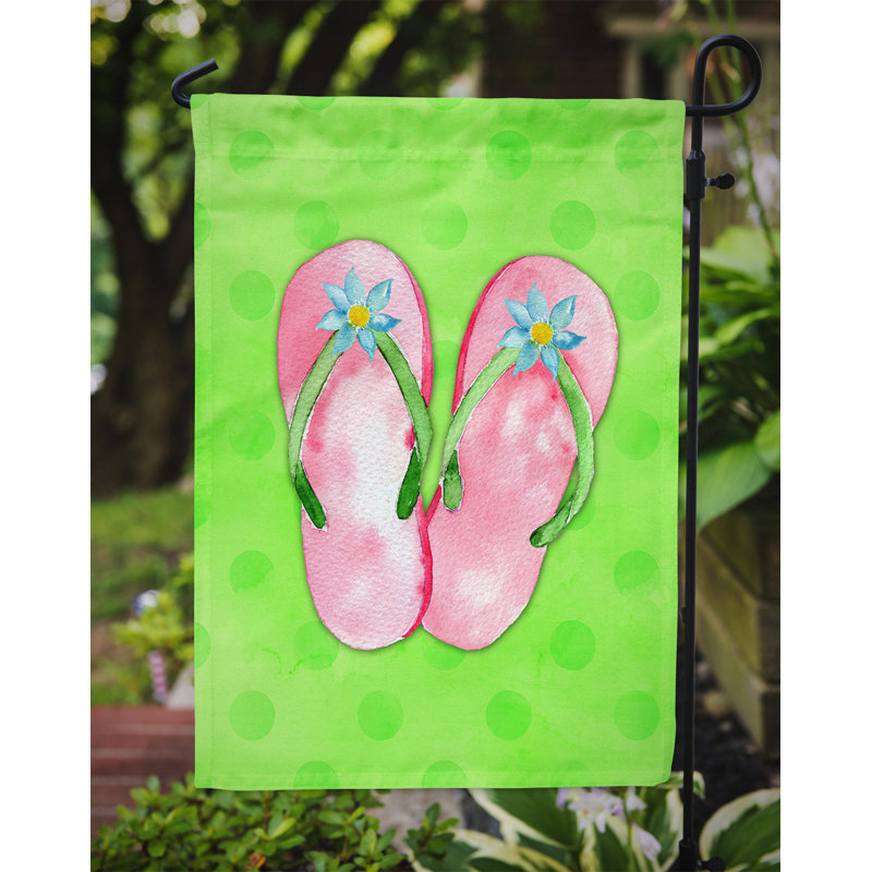 Polkadot à deux côtés en polyester 15 x 11 po flip drapeau de jardin, Vert