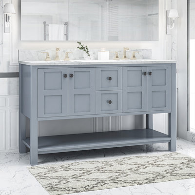 Meuble-lavabo double 61,01 avec comptoir