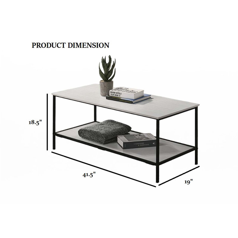Ensemble de table de style rustique 3 pièces 1 table basse 2 tables de bout, Blanc
