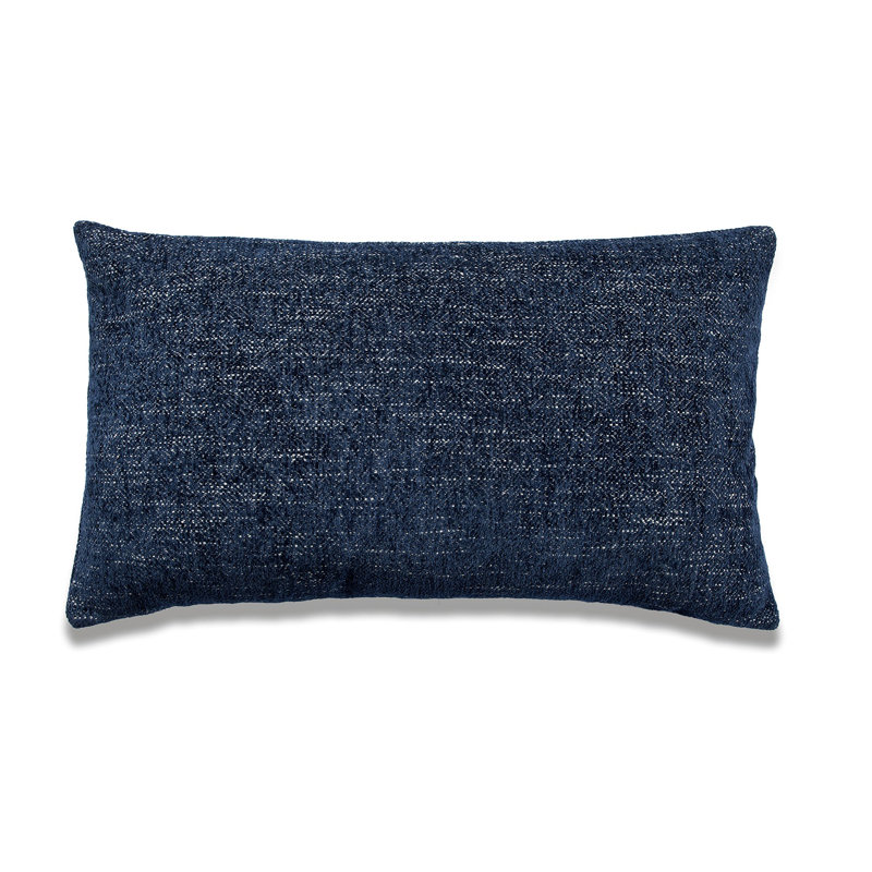 Housse de coussin rectangulaire en polyester , Housse de coussin seulement - sans coussin, H 12 po x l 18 po, Bleu