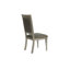 De 2 chaises de salle à manger, dossier luxueux avec accents argentés, coussin rembourré, gris et argent, bois d'hévéa, revêtement 2 pièces de style classique, siège, visibilité