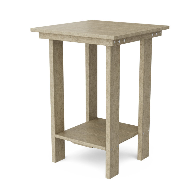 Contemporary Balcony Table, Weathered Wood