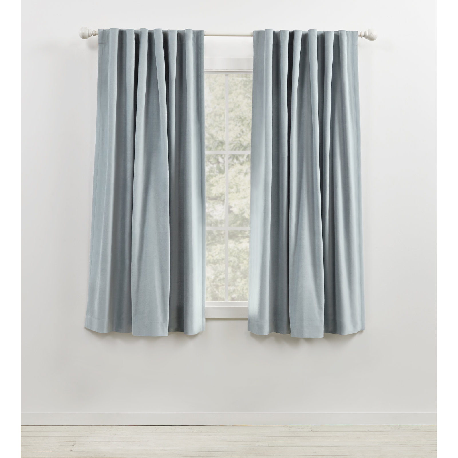 Lauren Ralph Lauren Room Darkening Velvet Panel, 52" x 96", Slate Blue