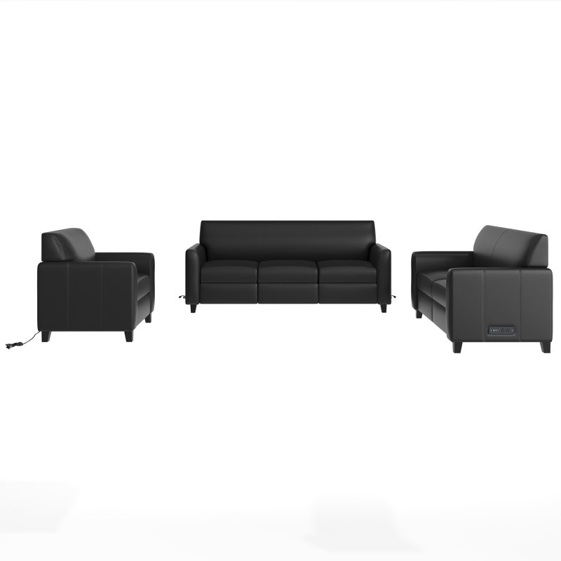 Upholstered Reception Set with Charging Stations