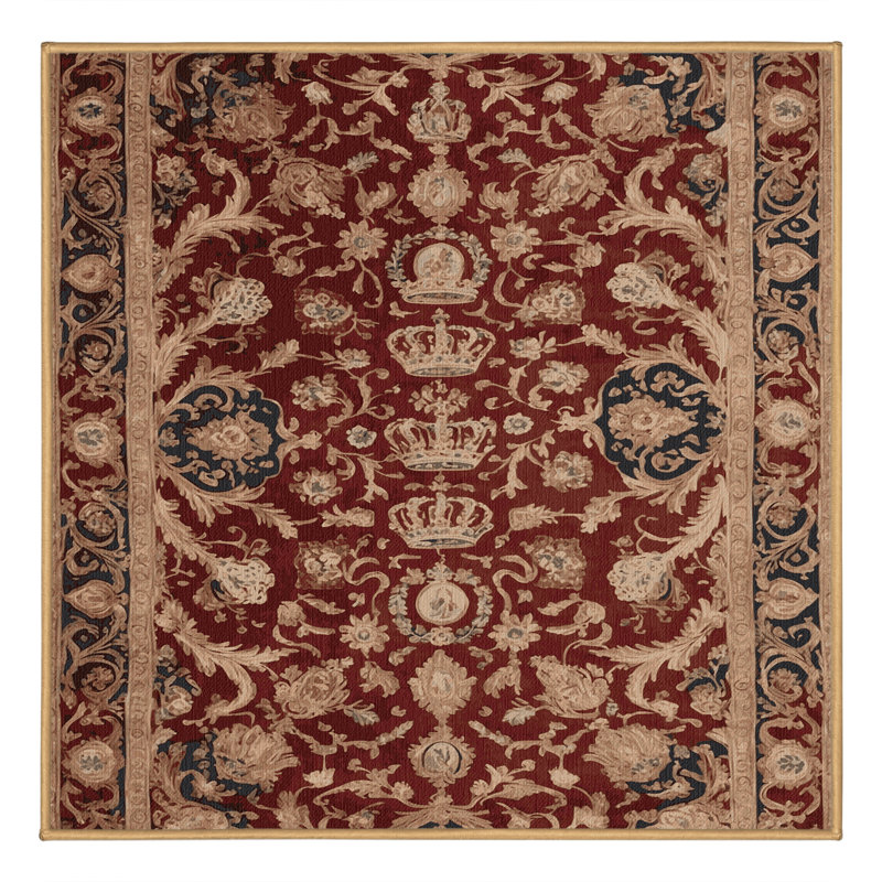 Tapis brun français lavable à la machine, Carré 3 pi