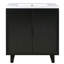 Meuble-lavabo pour salle de bain avec lavabo, armoire combinée, armoire de rangement pour salle de bain avec cadre en bois, meuble-lavabo pour la maison, appartement-608296367