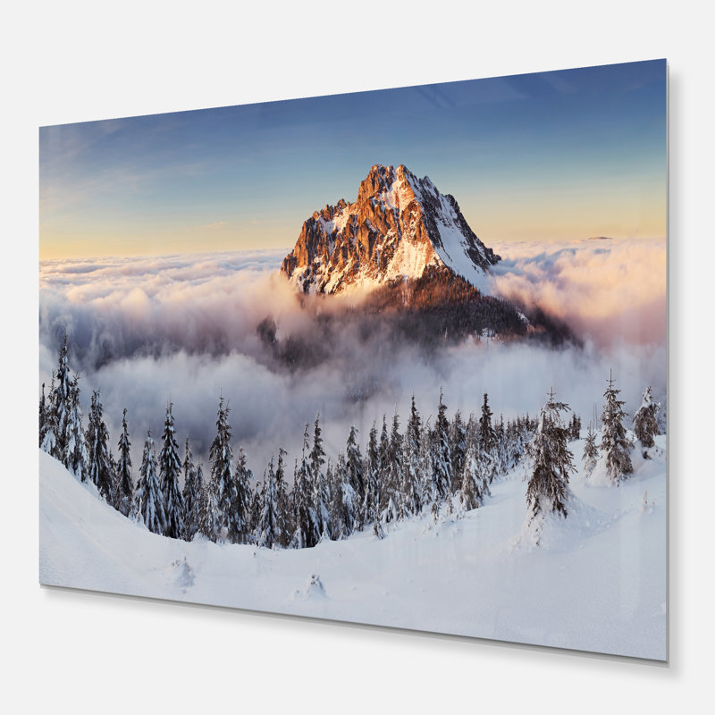 «Winter Mountain Landscape», photographie, Métal métal, H 34 po x l 44 po x P 1,5 po