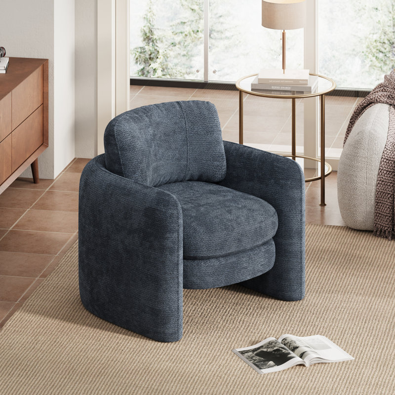 Fauteuil d'appoint 34,5 po, Chenille bleu