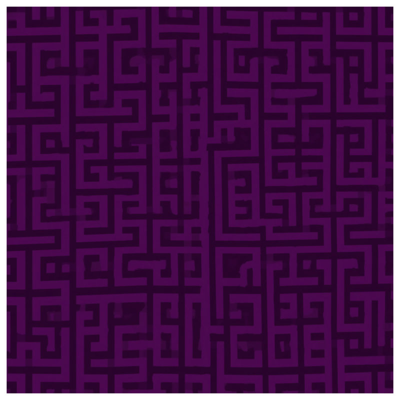 Tapis de bain mauve à motif de labyrinthe, L 24 po x L 17 po