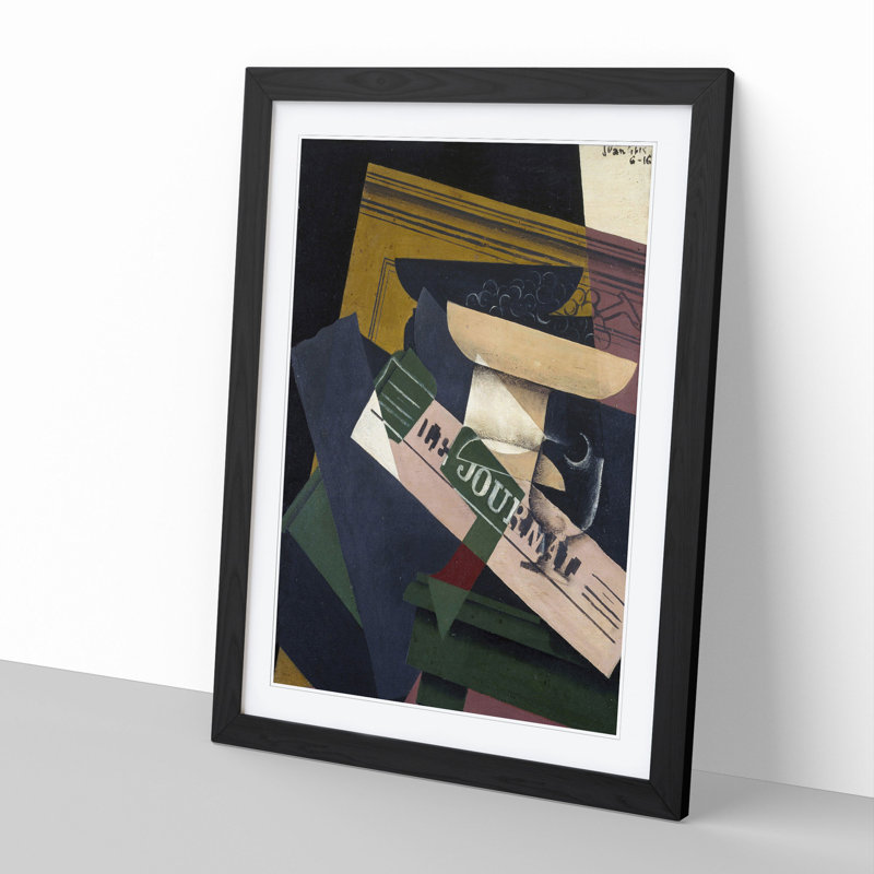 Journal by Juan Gris - Picture Frame Painting, 36cm H x 27cm W x 2cm D, Black Framed