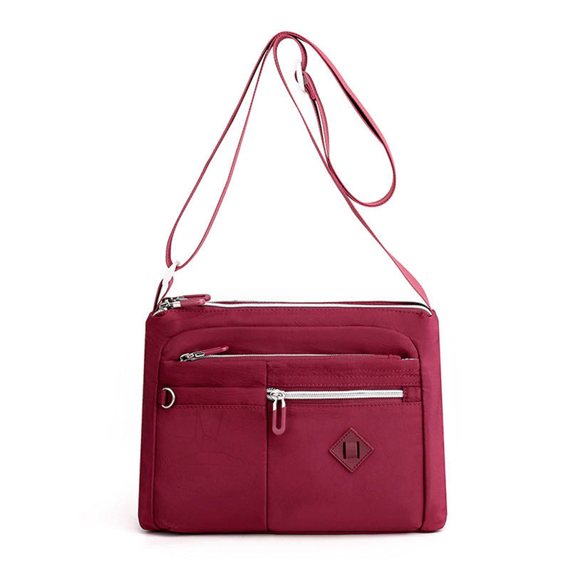 Backpack Women Multi-Pocket Shoulder Bag, Red