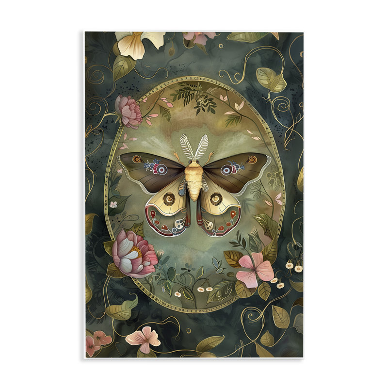 Ornement de plaque murale victorienne de papillon de nuit, design par The Dutch Lady, H 15 po x l 10 po