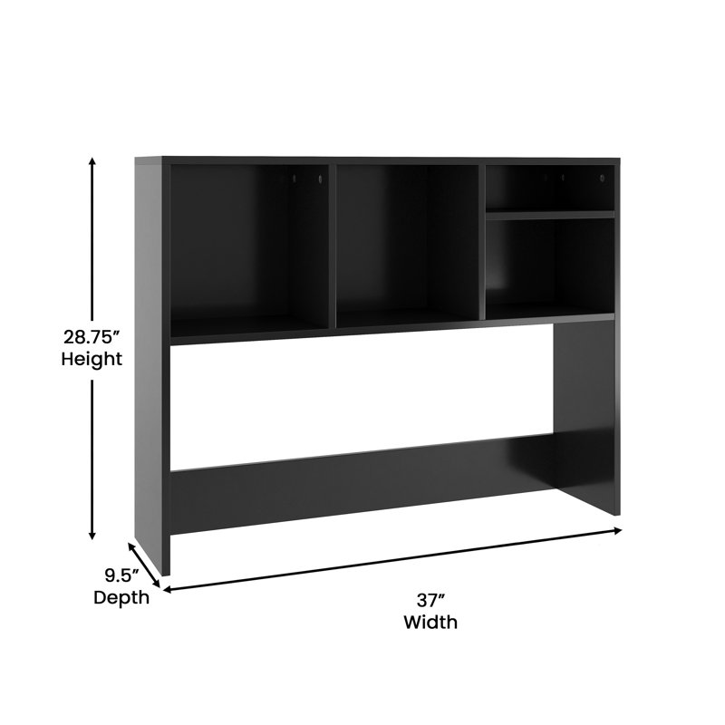 Nahliyah Space-Saving Desktop Bookshelf Storage Organizer with Assorted Cubbies, Black