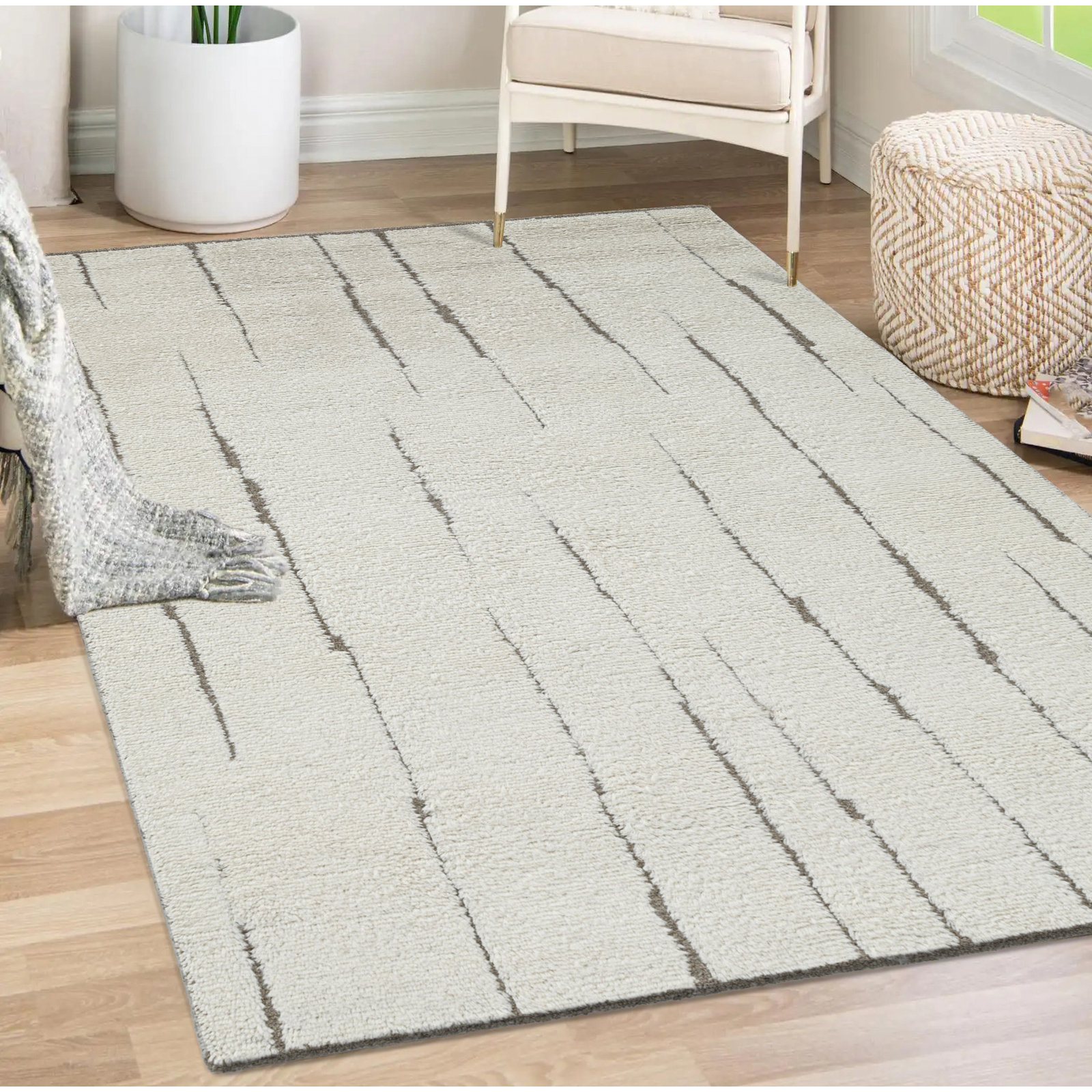 Keagan Hand-Tufted Abstract Wool Rug, Rectangle 6' x 9'