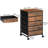 Rustic Brown 5-Drawer Chest - File Cabinet & Office Cabinet With Nonwovens Drawers (Rolling Printer Stand For Living Room, Home Office, Easy Assembly)