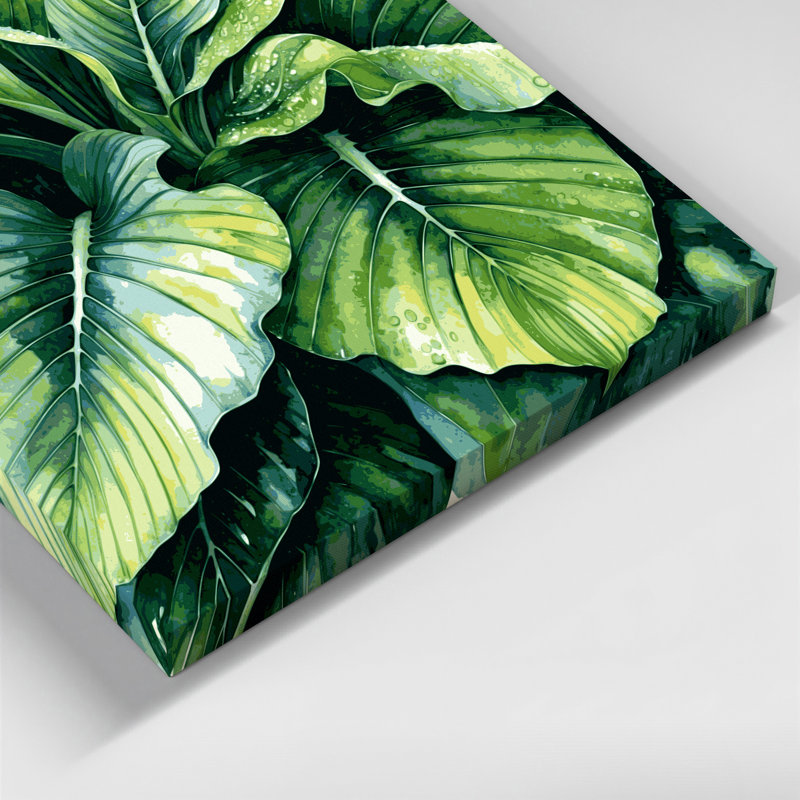 Art mural sur toile Botanical Colocasia, H 8 po x l 8 po