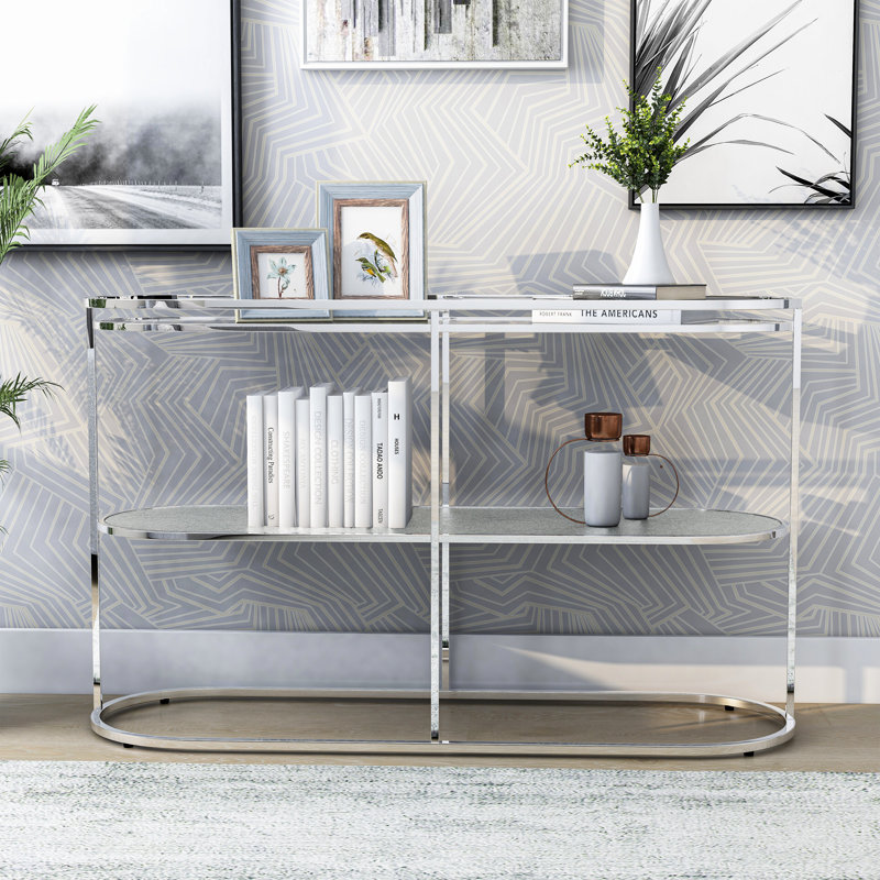 Arlayne 48'' Glass Top Console Table