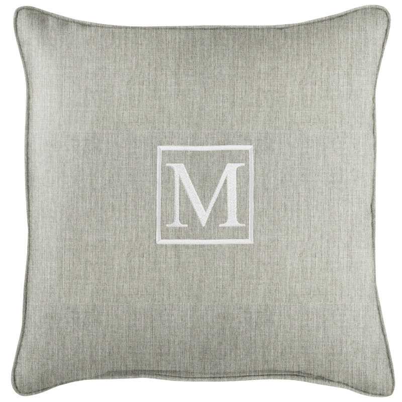 Kettil Embroidered Sunbrella® Outdoor Throw Pillow, Granite Gray, M