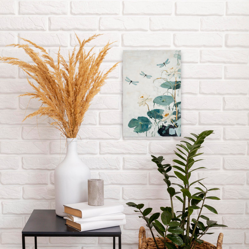 LilyPads, art mural contemporain abstrait, 18" H x 12" W