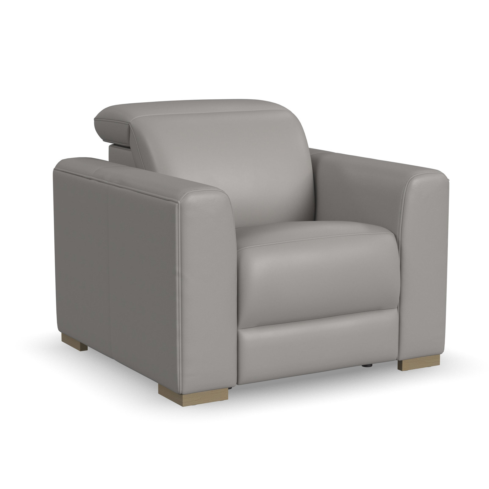 Celeste 41" Genuine Leather Power Recliner, Gray