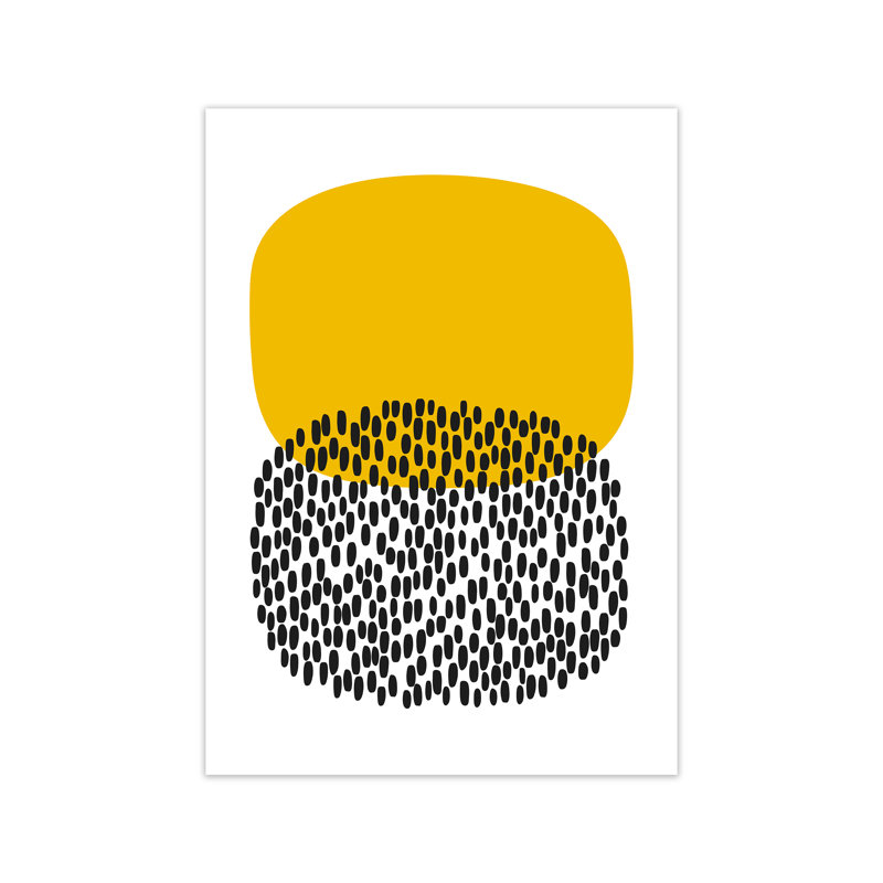 Yellow And Black Dots Original - Print, No Frame, 42cm H x 29.7cm W x 4cm D