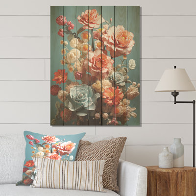 Floral Oasis Bouquet II - Fleurs sur bois