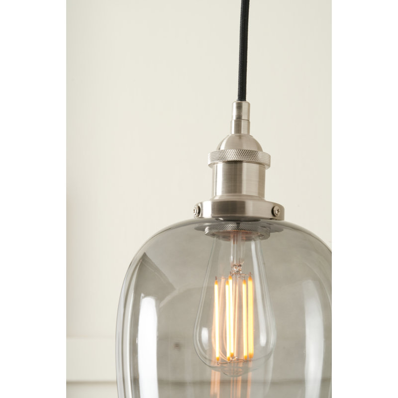 Clio 1 - Light Silver Single Pendant, Smoked