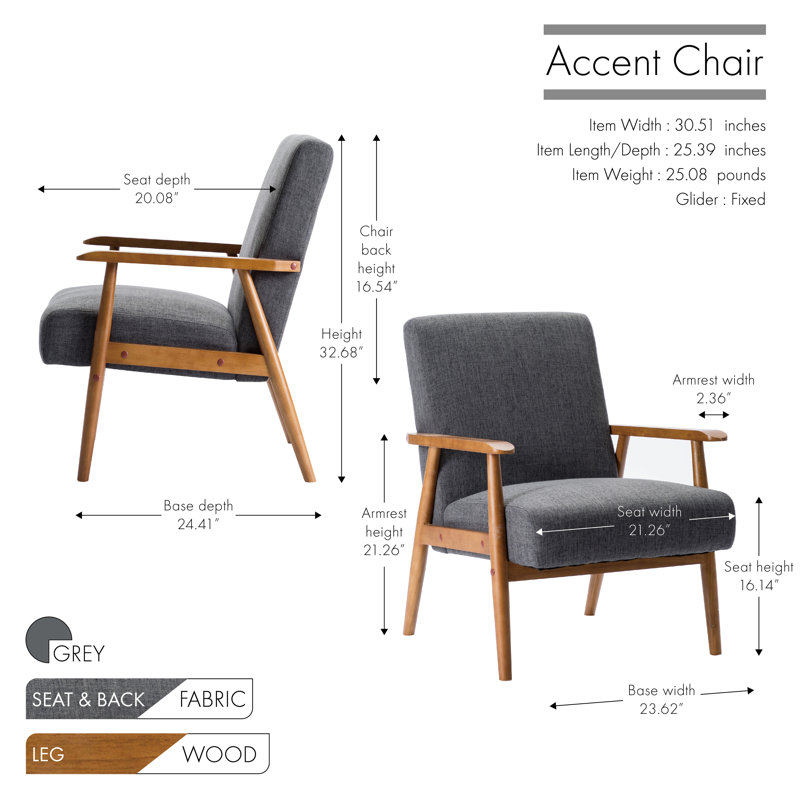 Upholstered Armchair, Grey