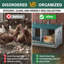 Boîte de nidification en métal pour poulet, boîte de nidification à 3 compartiments, boîte de nidification en acier galvanisé pour poules, facile à assembler