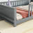 Jedu Kids Twin Floor Platform Bed with Headboard Shelf-337178568