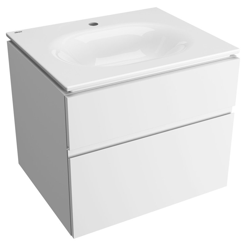 Studio S 24'' White Ceramic Rectangular Bathroom Sink