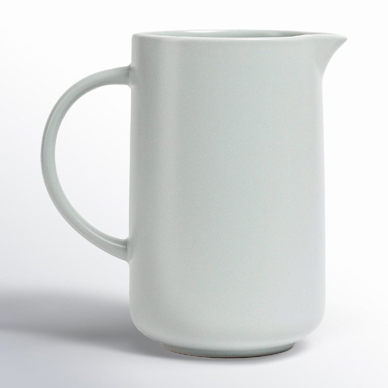 over&back Coupe Stoneware Pitcher, Blue
