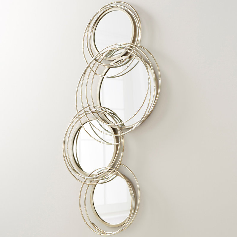 Contemporary Silver Iron Frame Rectangular Mirror 23.5" x 49.5"