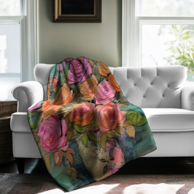Lively Bouquets - 1 Piece Premium Blanket