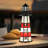 Tiffany-Style Lighthouse Accent Lamp - Red And White Stained Glass Table Light With 15W Bulb