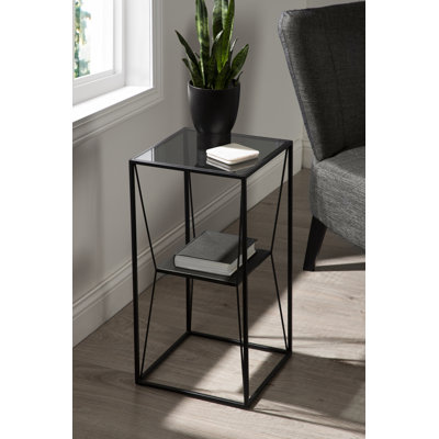 Gulbasha Glass Top End Table