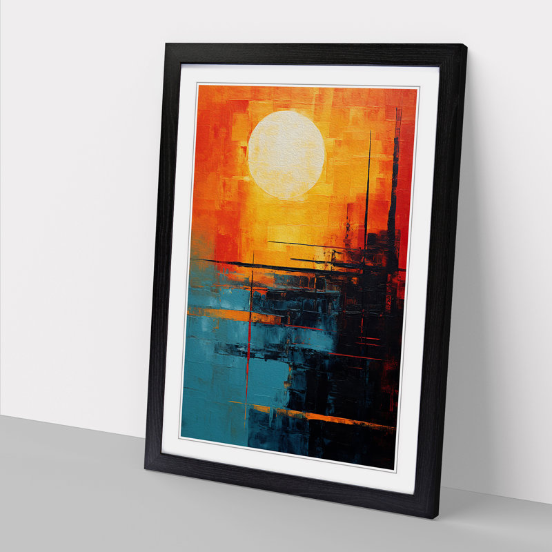 Sunset Abstract No.2 - Framed Print, Black, 64" H x 46" W x 2" D